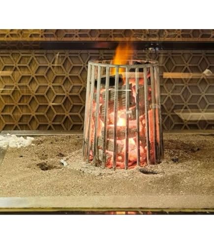 Amazon.co.jp: 原始焼き串焼き魚焼きyumi's囲炉裏4Lろばた炭金枠五徳